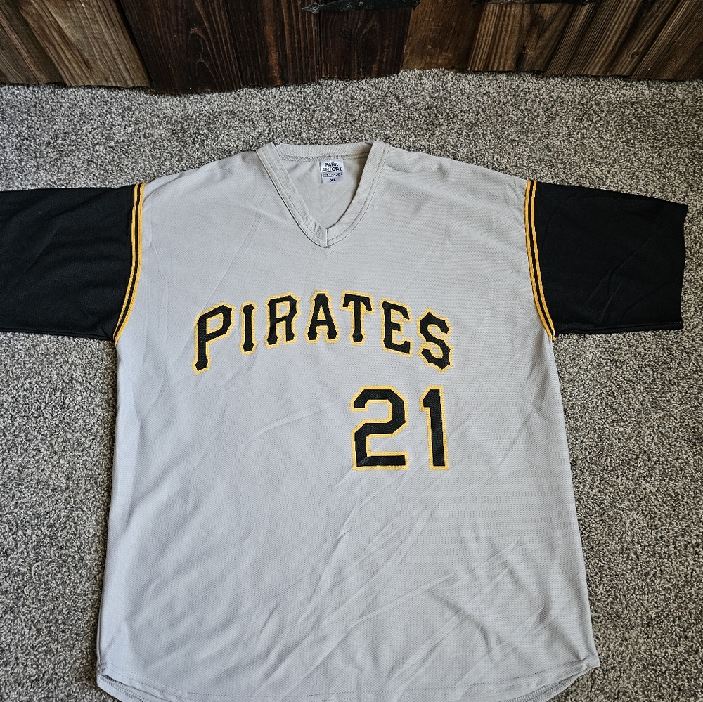 Pittsburgh Pirates Roberto Clemente 21 Jersey XL Park Anthony MLB Retro Gray
